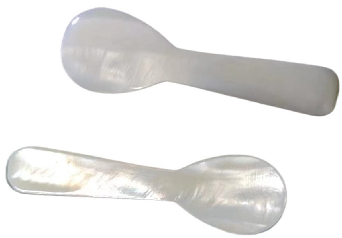 Dailygoods- Parelmoerlepel 5 stuks - Kaviaar/ei/dessertlepel - Kleine soeplepel/theelepel - Serveertool - Hoogwaardige kwaliteit - Afmetingen 7-12 cm - Serveerlepel