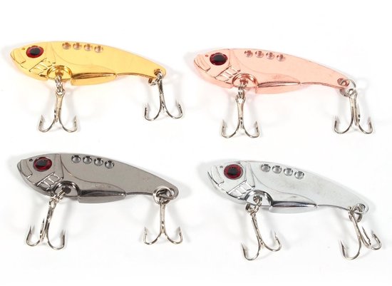 Dailygoods- Kunstaas 4 Stuks 11g 55mm - Metalen VIB - Spinnerblad - Zoetwater/Zoutwater - Roofvis - Levensechte kleuren - Vislures — afbeelding 4