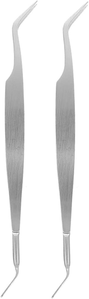 Pincet Set - Teken Clip - Huisdier Verzorging - Roestvrij Staal - 2 Stuks - Zilver