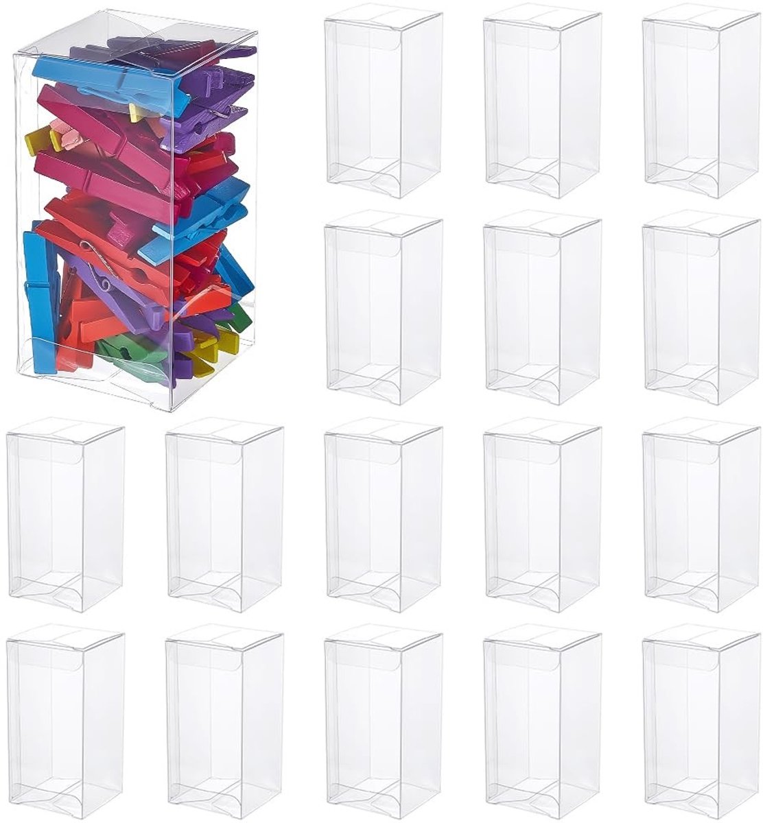 Dailygoods - 40Pcs Transparante Geschenkdozen voor Bruiloft - 5x5x10cm PVC Dozen