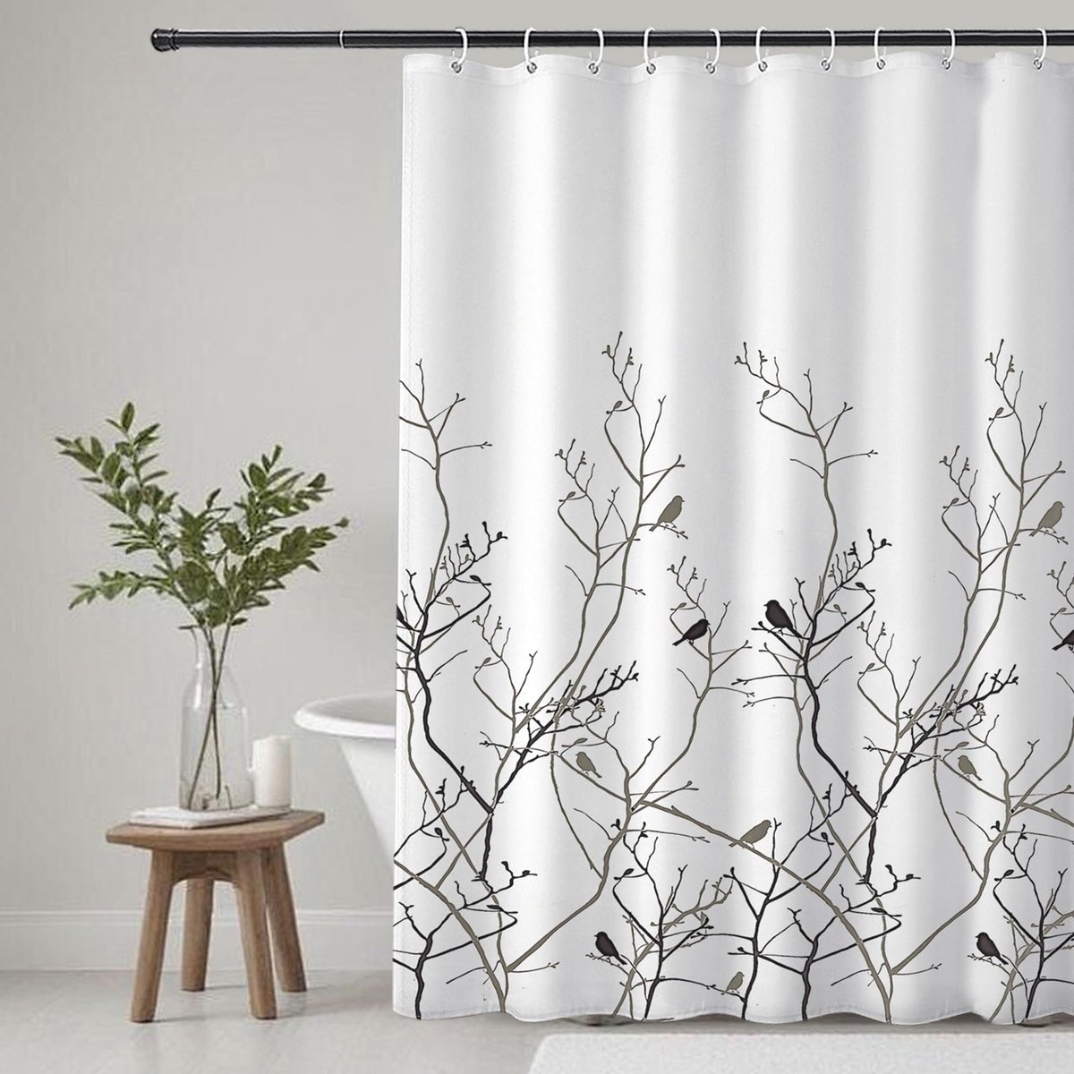 Dailygoods- Douchegordijn Waterdicht - Douchegordijn 180x180 - Douchegordijn Wasbaar - Douchegordijn Ringen - Douchegordijn Anti Schimmel - Inclusief 12 Ringen - Badgordijn