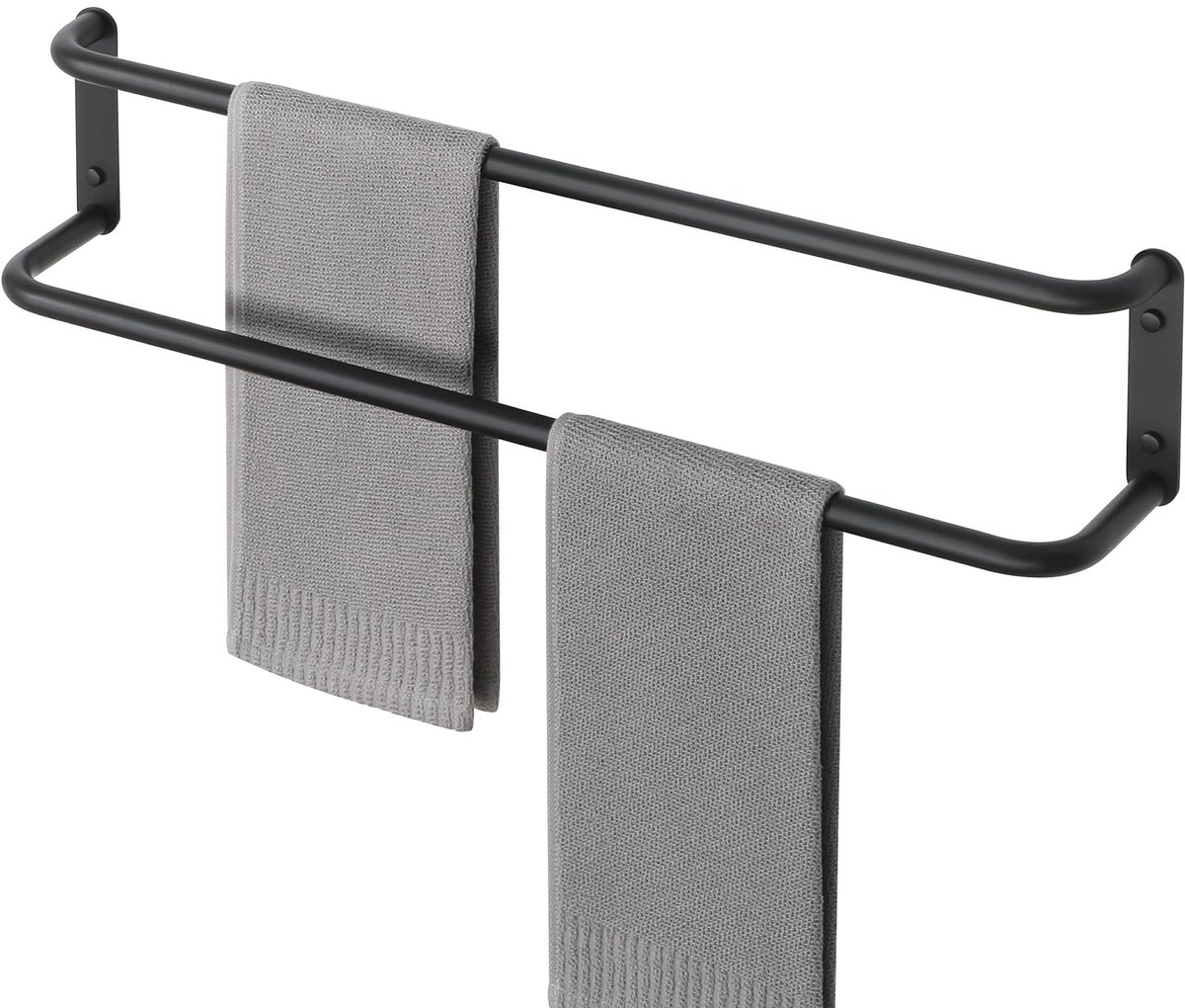 Dailygoods- Handdoekhouder Dubbel 304 Roestvrij Staal - Handdoekrek Badkamer - Handdoekstang Wandmontage - Handdoekhouder Keuken - Ruimtebesparend - Snelle luchtdroging