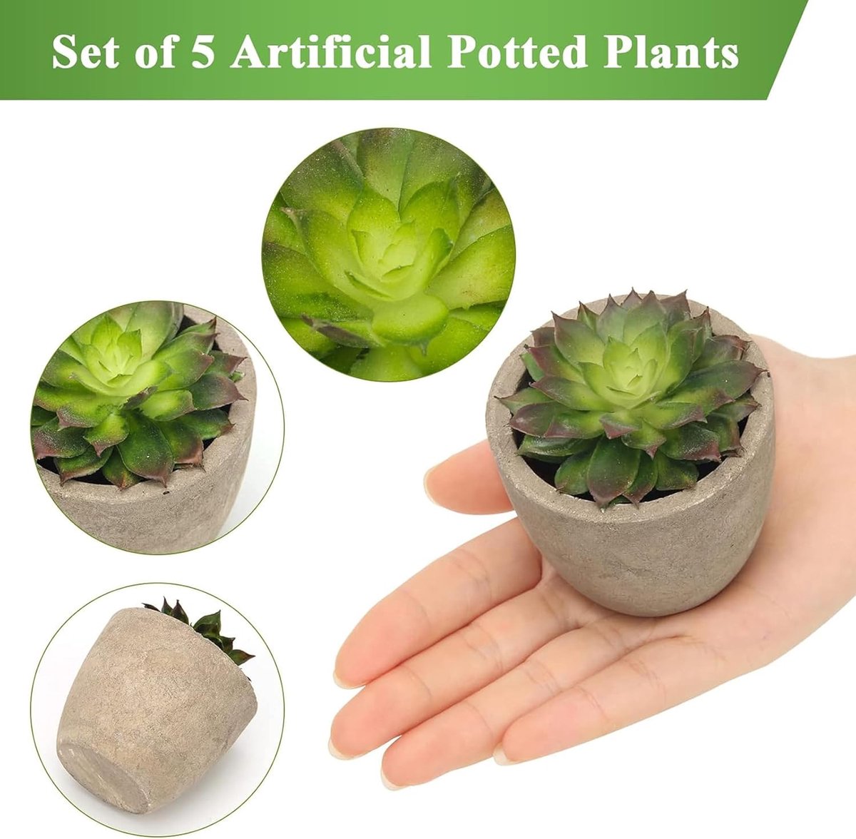 Kunstplanten Set - Nepplanten Decoratie - Woonkamer Aankleden - Onderhoudsvrij - 3 Stuks -