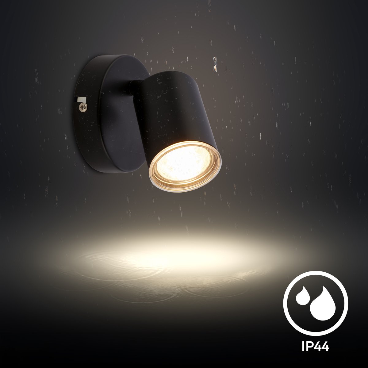BRILONER Nerida - LED Wandlamp - opbouwspot badkamer - wandspot badkamerverlichting - metaal - GU10 - IP44 - Ø10cm