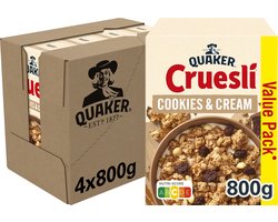 Quaker Cruesli Cookies & Cream - Ontbijtgranen - 4 x 800 gram