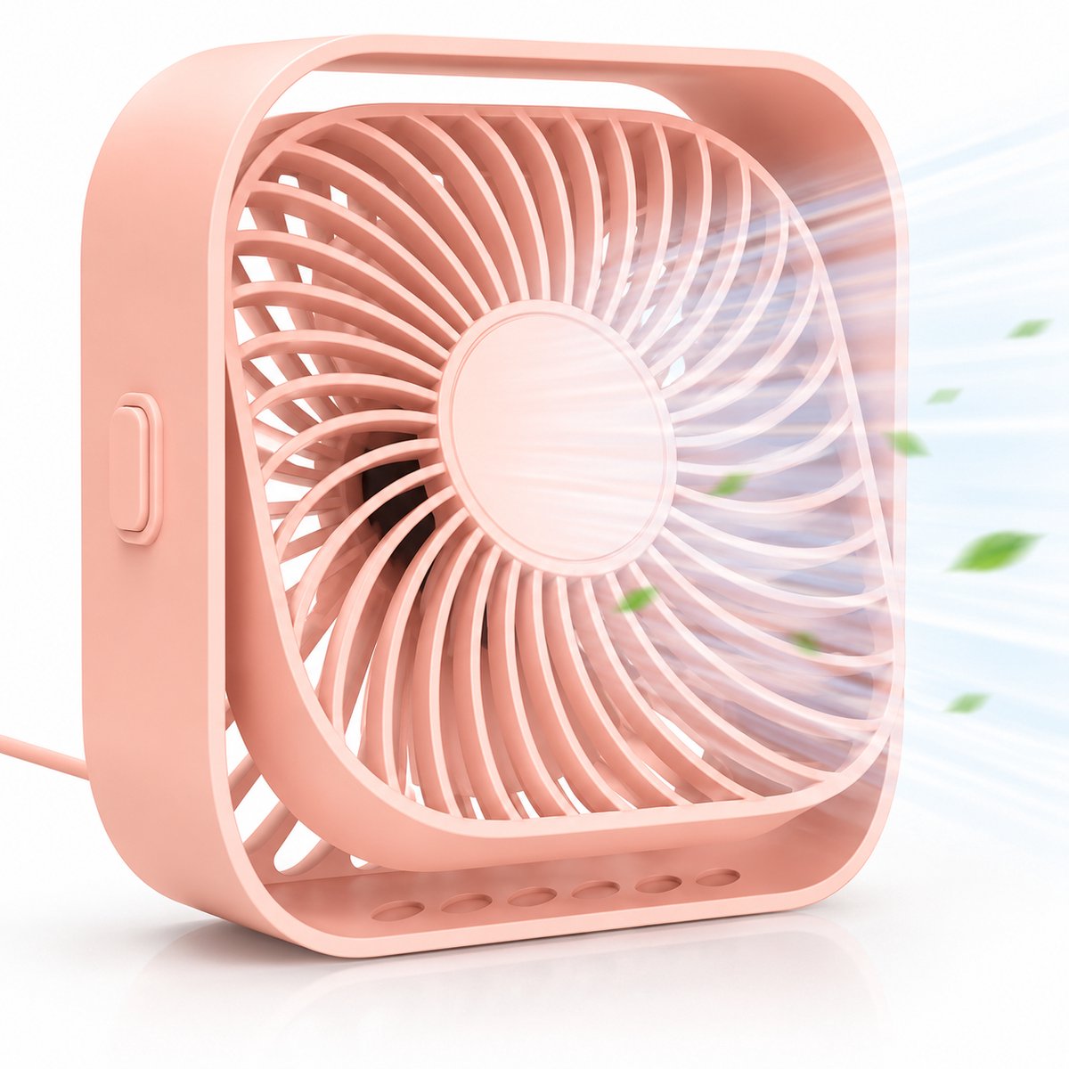Twenty4seven® Mini Tafelventilator - Ventilator Oplaadbaar - Handventilator Roze - Vloerventilator met 3 Standen