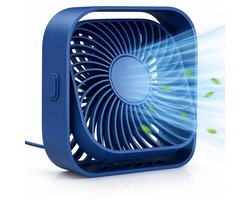 Mini ventilateur de table Twenty4seven® - Ventilateur rechargeable - Ventilateur à main Blauw - Ventilateur de sol à 3 vitesses