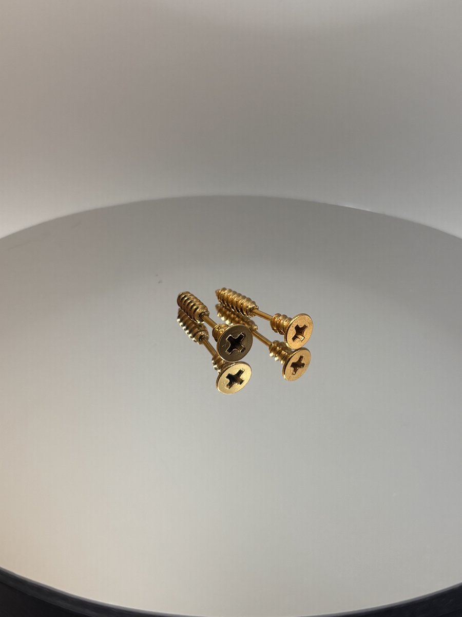 'Schroeven Studs' Draaiknop Oorbellen - Goudkleurig - Hypoallergeen - 316L RVS