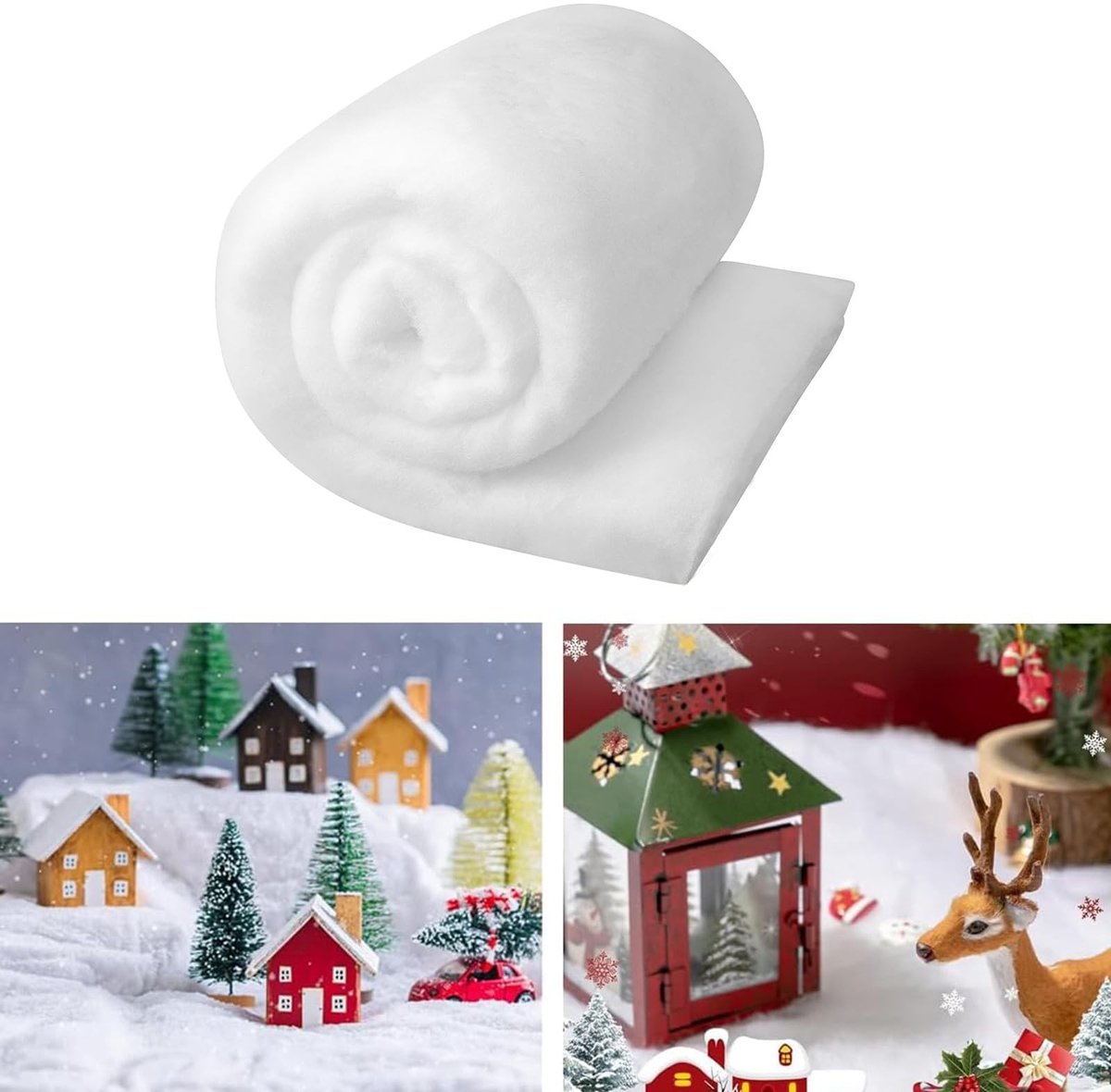 Dailygoods- Sneeuwdeken 80 x 240 cm - Kunstsneeuw - Decoratie - Kerstdecoraties - Dikke sneeuwmat - Eenvoudig te reinigen - Sneeuwdecoratie