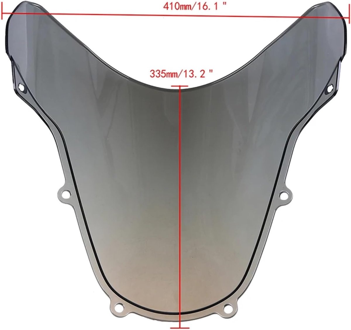 Motorfiets Voorruit - Spoiler Deflector - Bescherming Rijder - Verbetert Aerodynamica - 37x37x43 cm - Grijs