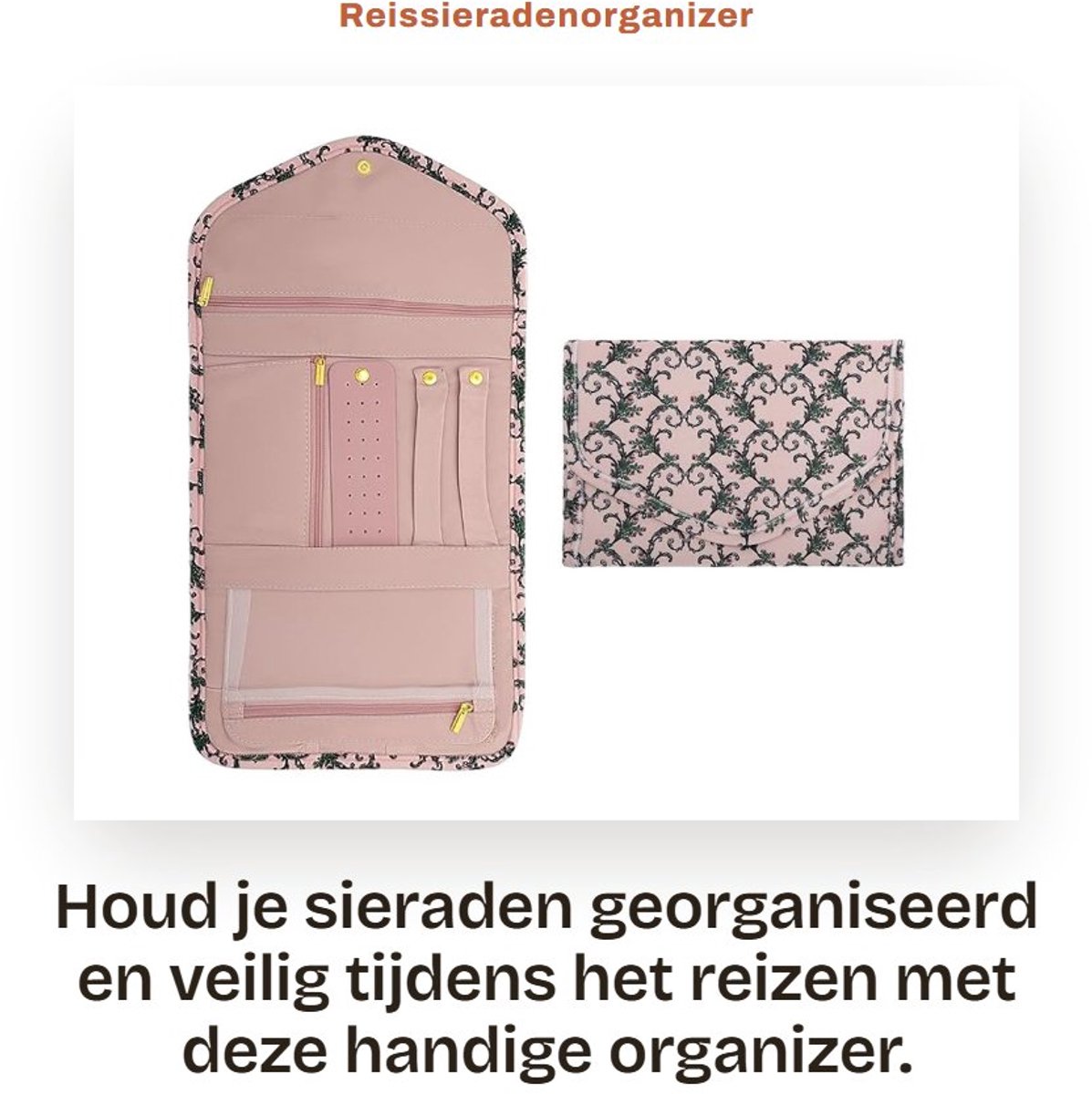 Dailygoods- Sieradenorganizer groot - Sieraden etui - Reisaccessoires - Opbergkist - Fluwelen - Bescherming tegen krassen en vocht - Sieradenetui