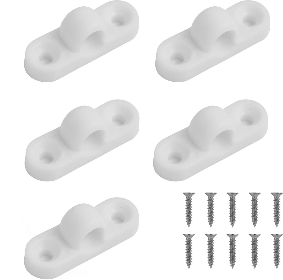 Dailygoods- Voortentogen 5-delige set - Kunststof wandogen - Bevestiging zonnezeilen - 8 mm doornopening - Weerbestendig - Eenvoudige montage - Tentogen