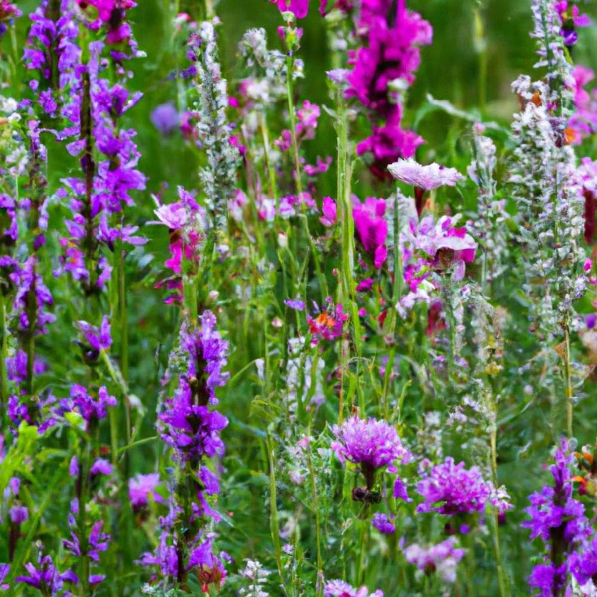 Dailygoods - Paarse Wilde Bloemen Mix - 10 gram voor 5 m² - 14 Soorten Eenjarige Bloemzaden
