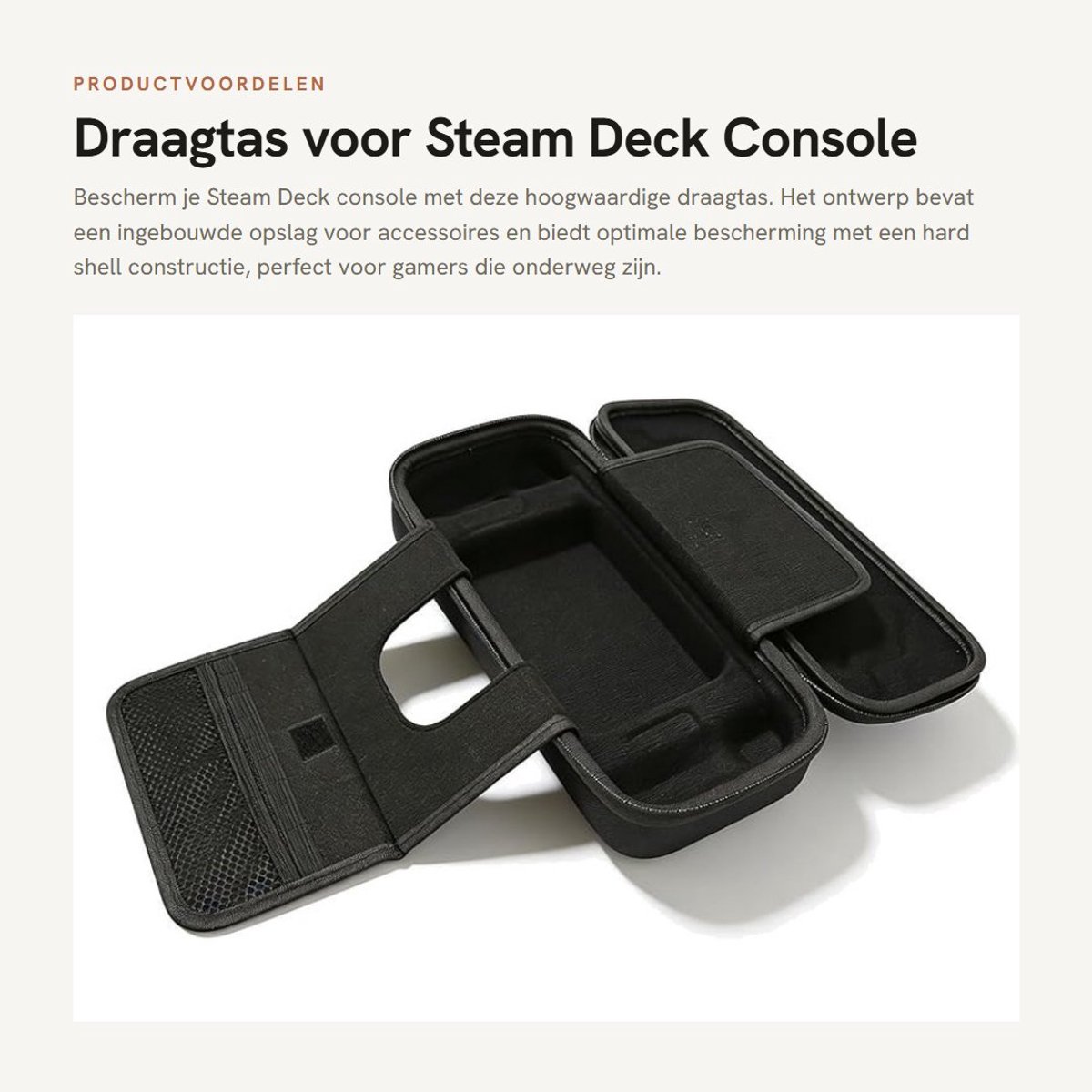 Dailygoods- Draagtas voor Steam Deck - Beschermende Hard Shell - Ergonomische Handgreep - Ingebouwde Standaard - Upgrade Opslagruimte - Premium Dubbele Ritsen - Gameconsole Tas