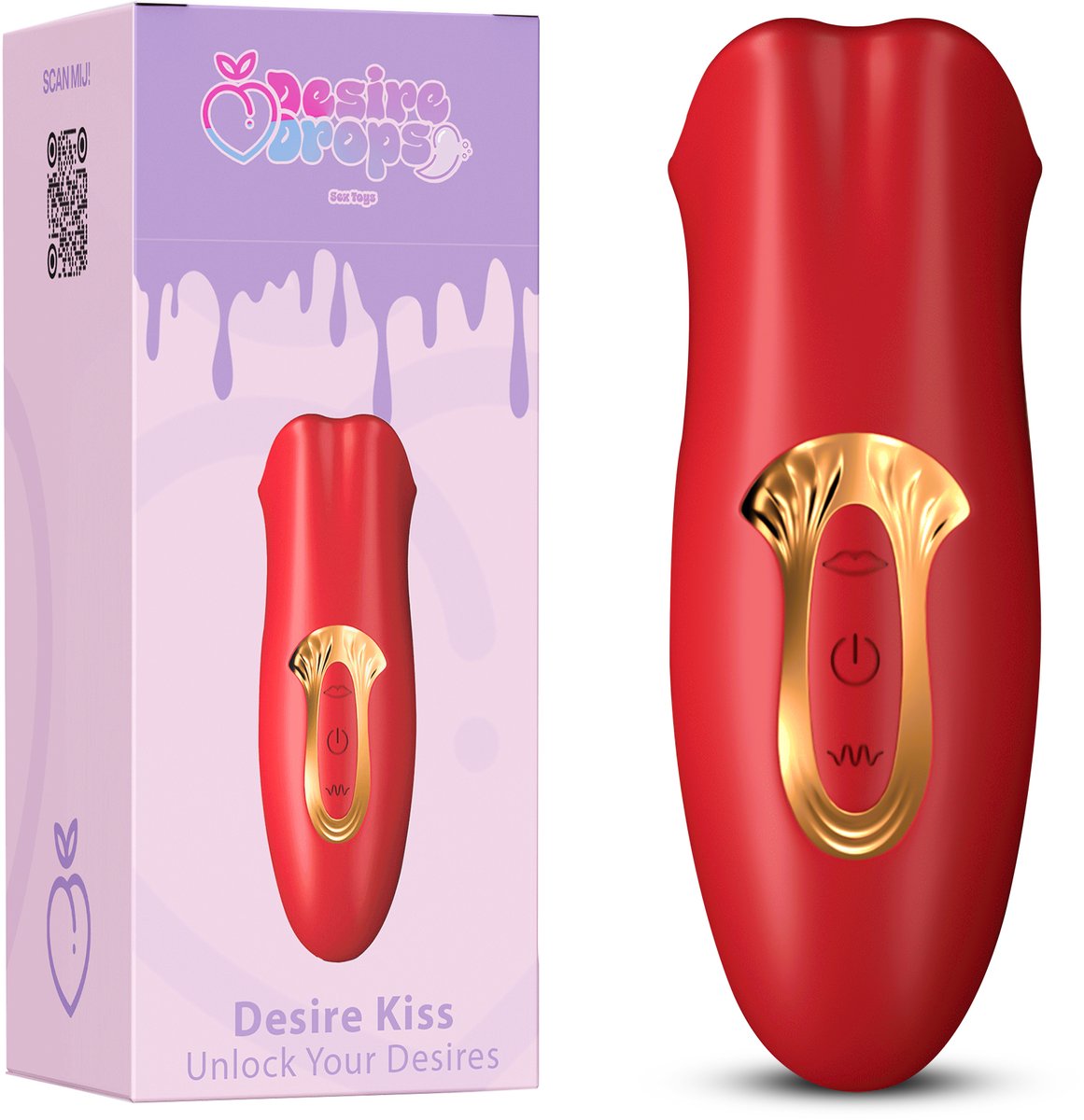 Bol.com Desiredrops® - Clitorale Vibrator - Luchtdrukvibrator - Trilt – 5 bijt Standen - 10 Vibrator Standen– Rode Siliconen Vib... aanbieding