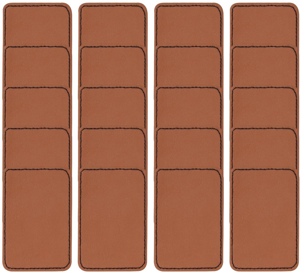 Dailygoods- Etiketten 20 Stuks - Rechthoekige Lederen Patches - 7,6 x 5 cm - PU Leer - Voor Kleding/Schoenen/Tassen - Duurzaam en Glad
