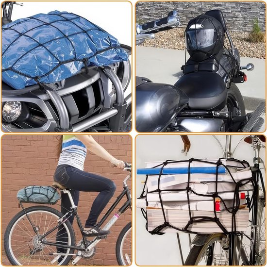 Duurzaam Elastisch Bagagenet 30 x 30 cm, Geschikt voor Motoren, Boten en Fietsen — afbeelding 3