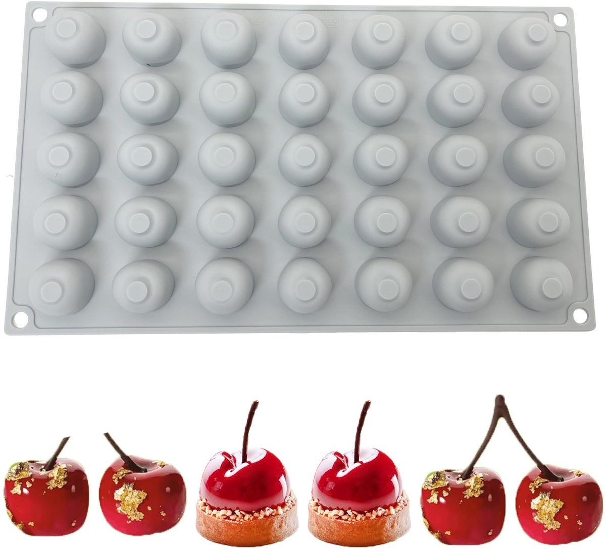 Dailygoods- Siliconen Vorm Aardbei - Bakvorm Fruit - Moussevorm - Taartvorm - Decoratie - Voedselveilige Siliconen