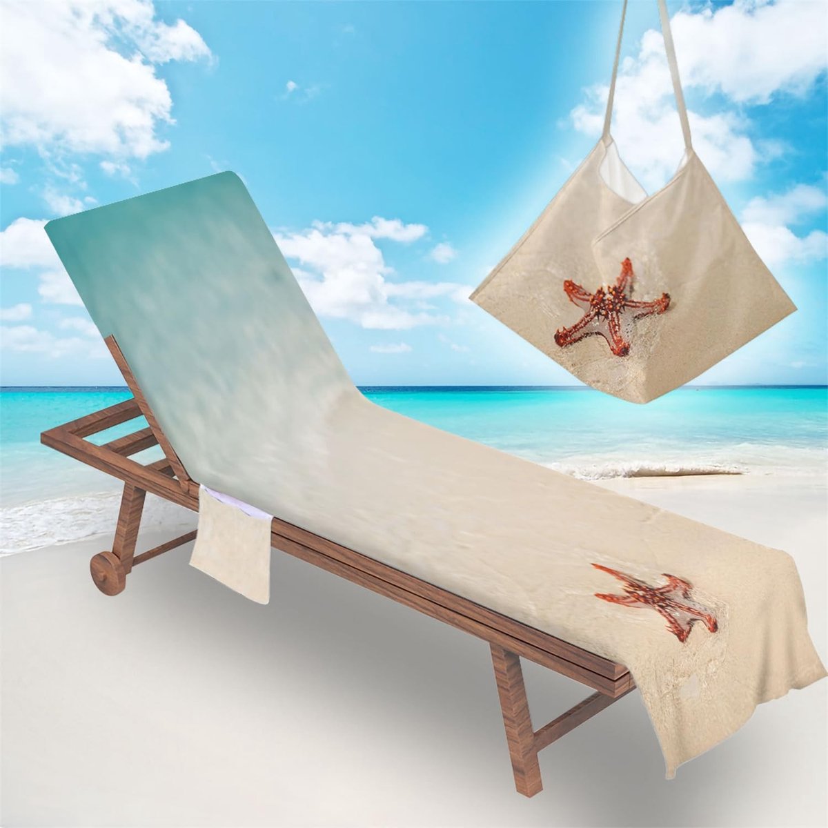 Dailygoods- Strandlaken 3D Luipaardprint - Draagbaar Strandlaken - Handdoek voor Tuin/Buiten - Hoes voor Ligstoel - Zomer Accessoire - Geschikt voor Zwembad