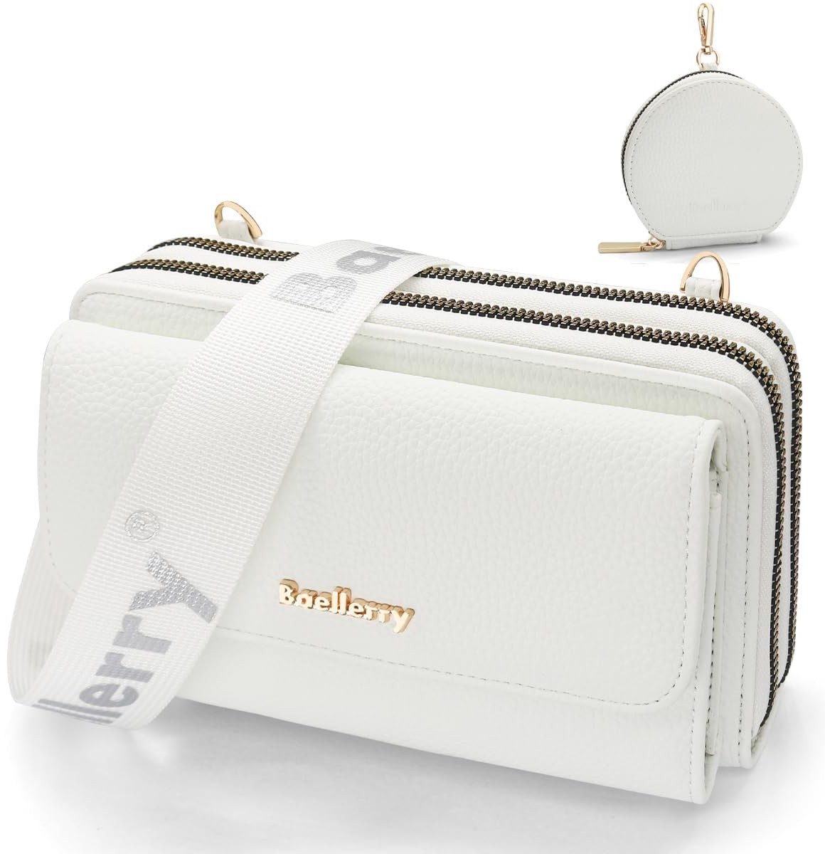 Dailygoods- Telefoonhoesje grote capaciteit - Schoudertas - Crossbody tas - PU-leer - Verstelbare schouderriem - 8 kaartvakken