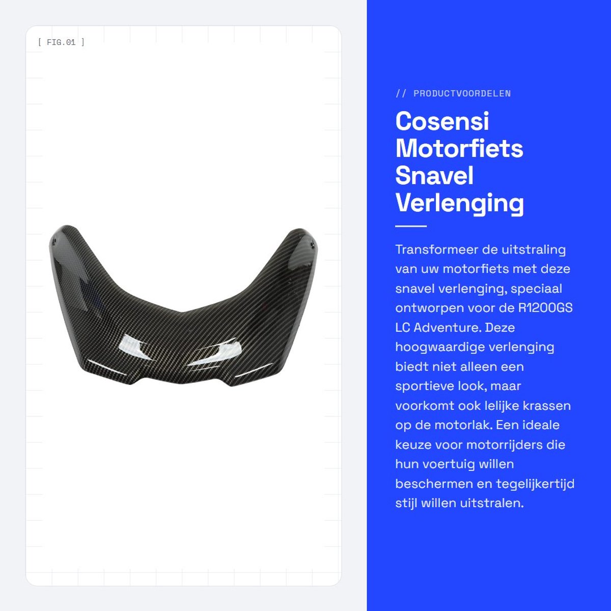 Dailygoods- Snavel Verlenging Hoogwaardige ABS - Motorfiets Accessoire - Vervanging R1200GS LC/Adventure - Windweerstand Vermindering - Verbeterde Stabiliteit - Inclusief Montageaccessoires - Motorfietsaccessoire