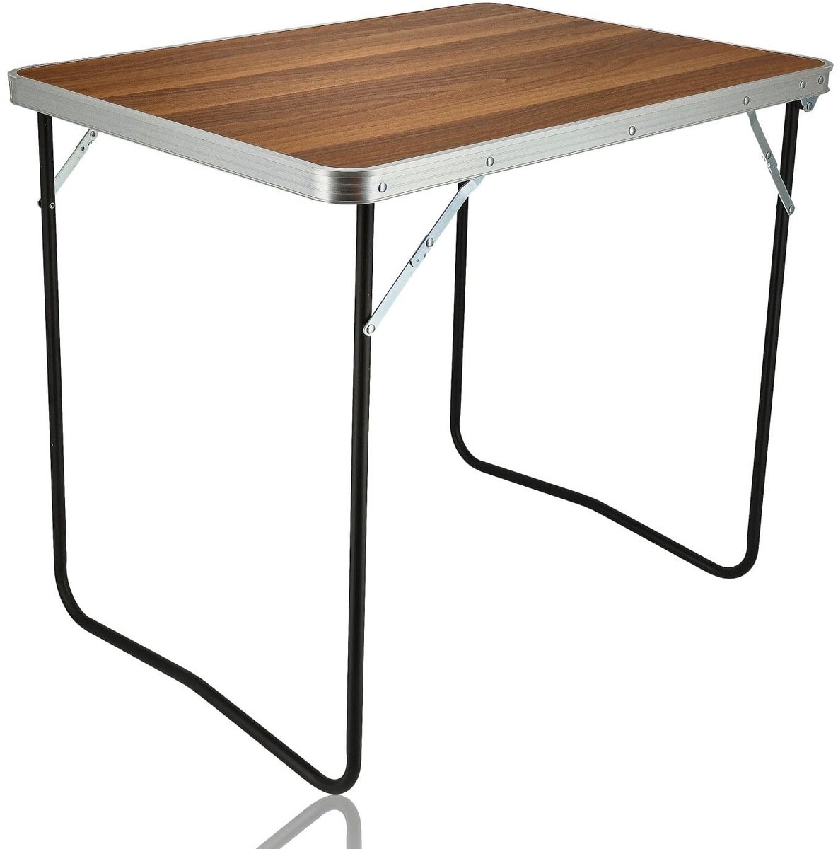 Dailygoods- Campingtafel Inklapbaar - Opvouwbare Tafel 80x60x70cm - Lichtgewicht - Houten Look - Weerbestendig - Draagbaar voor Buitenactiviteiten - Kampeertafel