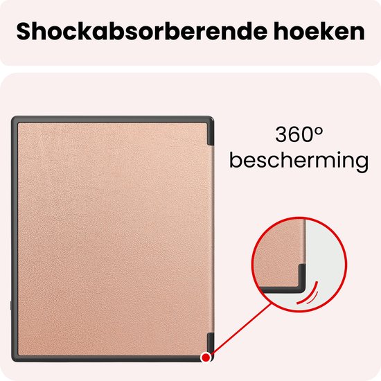 Hoes Geschikt voor Kobo Elipsa 2E Hoesje Bookcase Cover Book Case Hoes Sleepcover - Rosé Goud — afbeelding 4