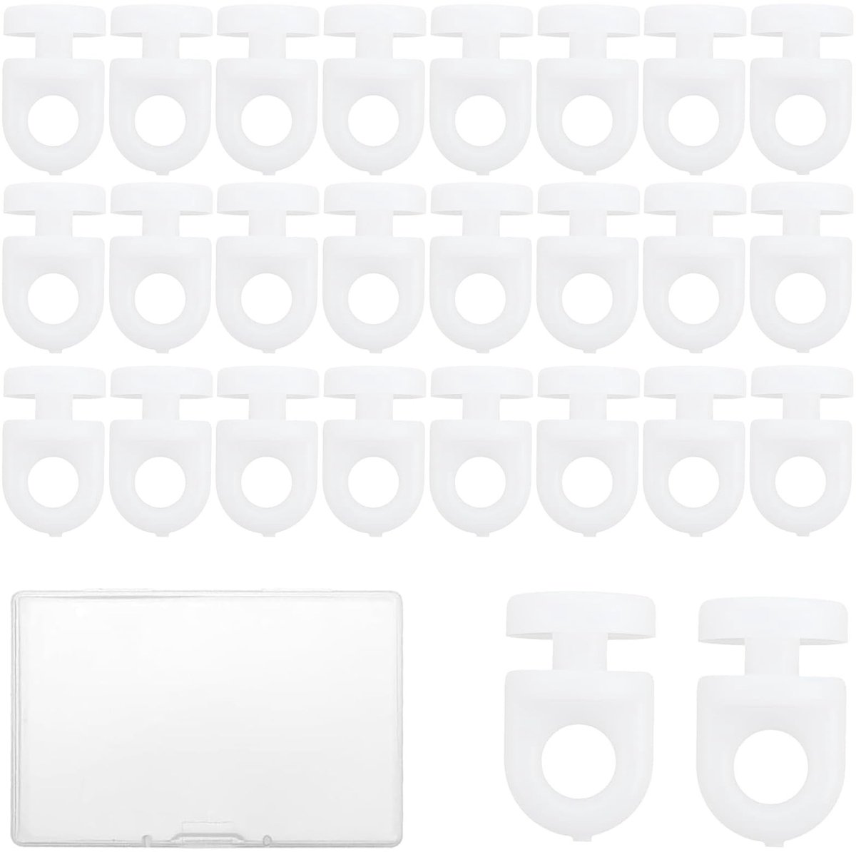 Dailygoods- Gordijnhaken 60 Stuks - Kunststof - Gordijnringen - Plooihaken - Gordijn glijders - Lichtgewicht - Duurzaam Materiaal - Gordijnrollen