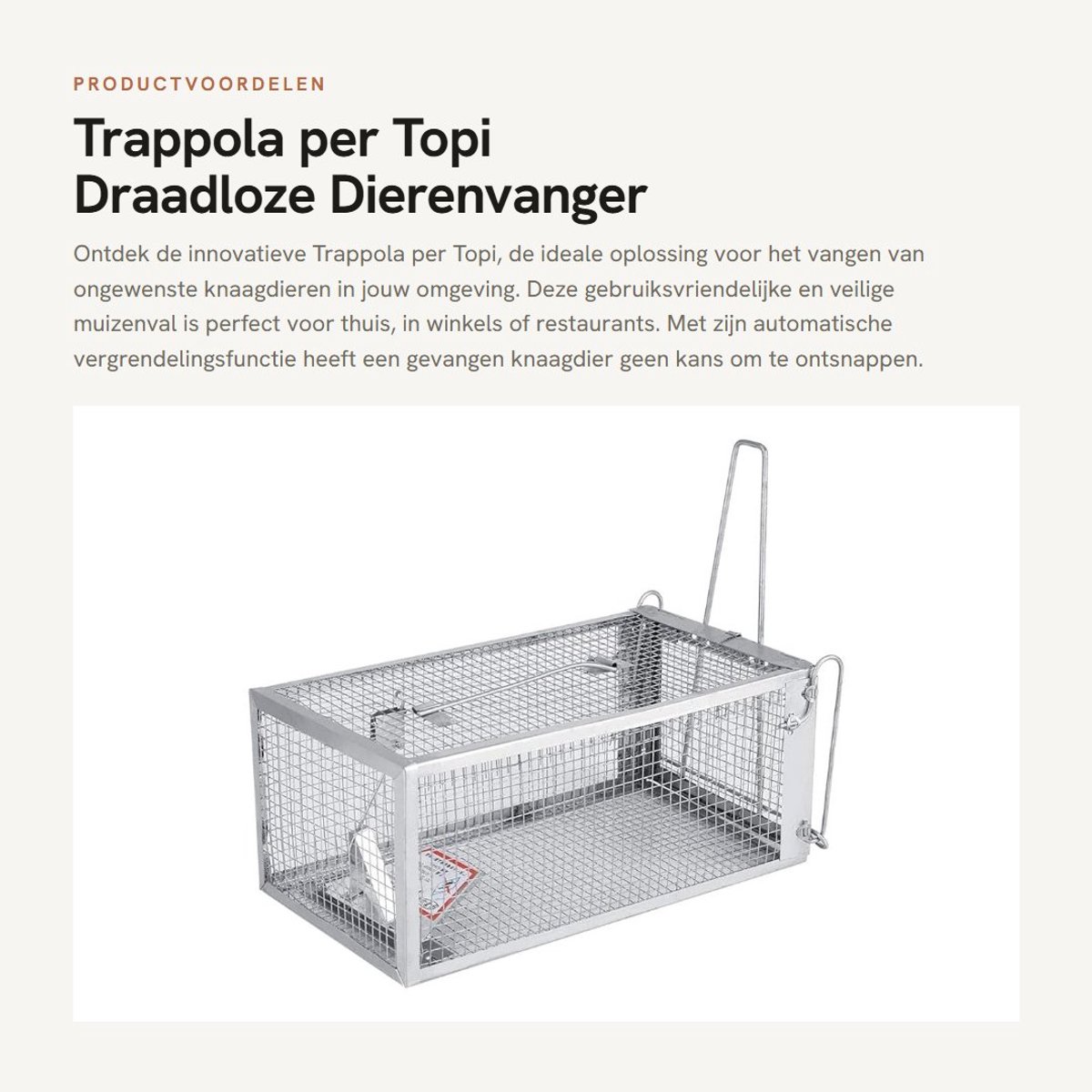 Dailygoods - Trappola per Topi - Draadloze Dierenvanger - Veilig en Herbruikbaar - Zilver - Rodentenvanger - Ideaal voor Huis en Horeca - Compact Ontwerp