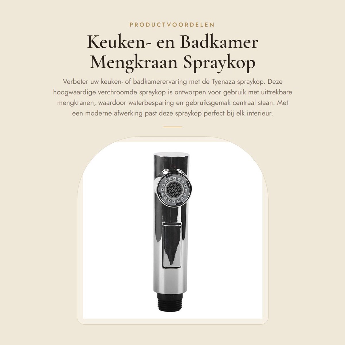 Dailygoods- Keukenkraan Spraykop - Vervangingsaccessoire - Voor Keuken/Badkamer - Hoogwaardige ABS - Chroom Afwerking - Eenvoudig te Installeren - Kraanaccessoire