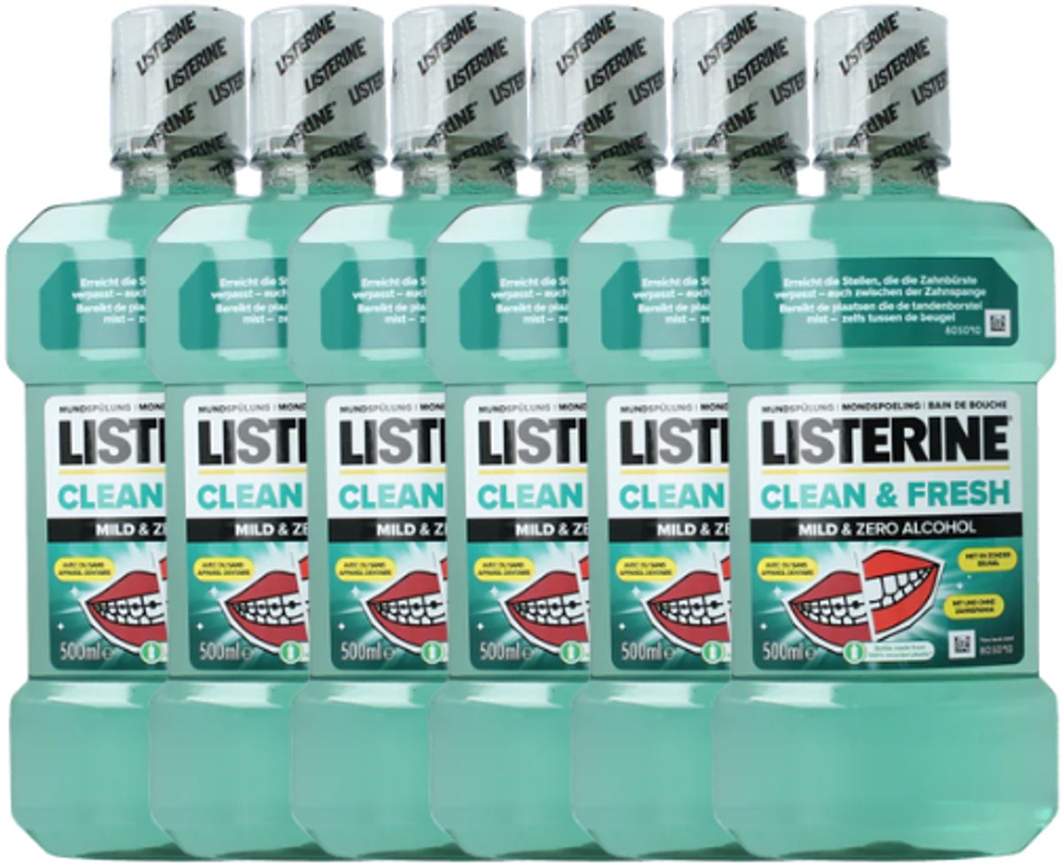 Listerine Clean & Fresh Mondwater - 6 x 500 ml