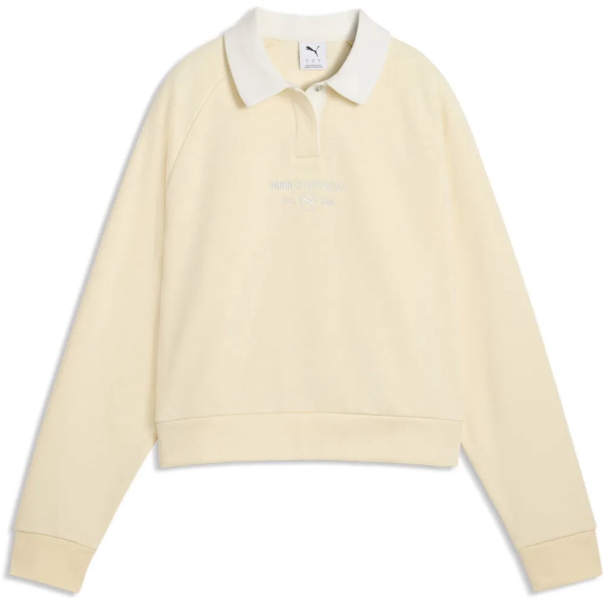 Puma Class Relaxed Lange Mouw Poloshirt M Vrouw Buttercream