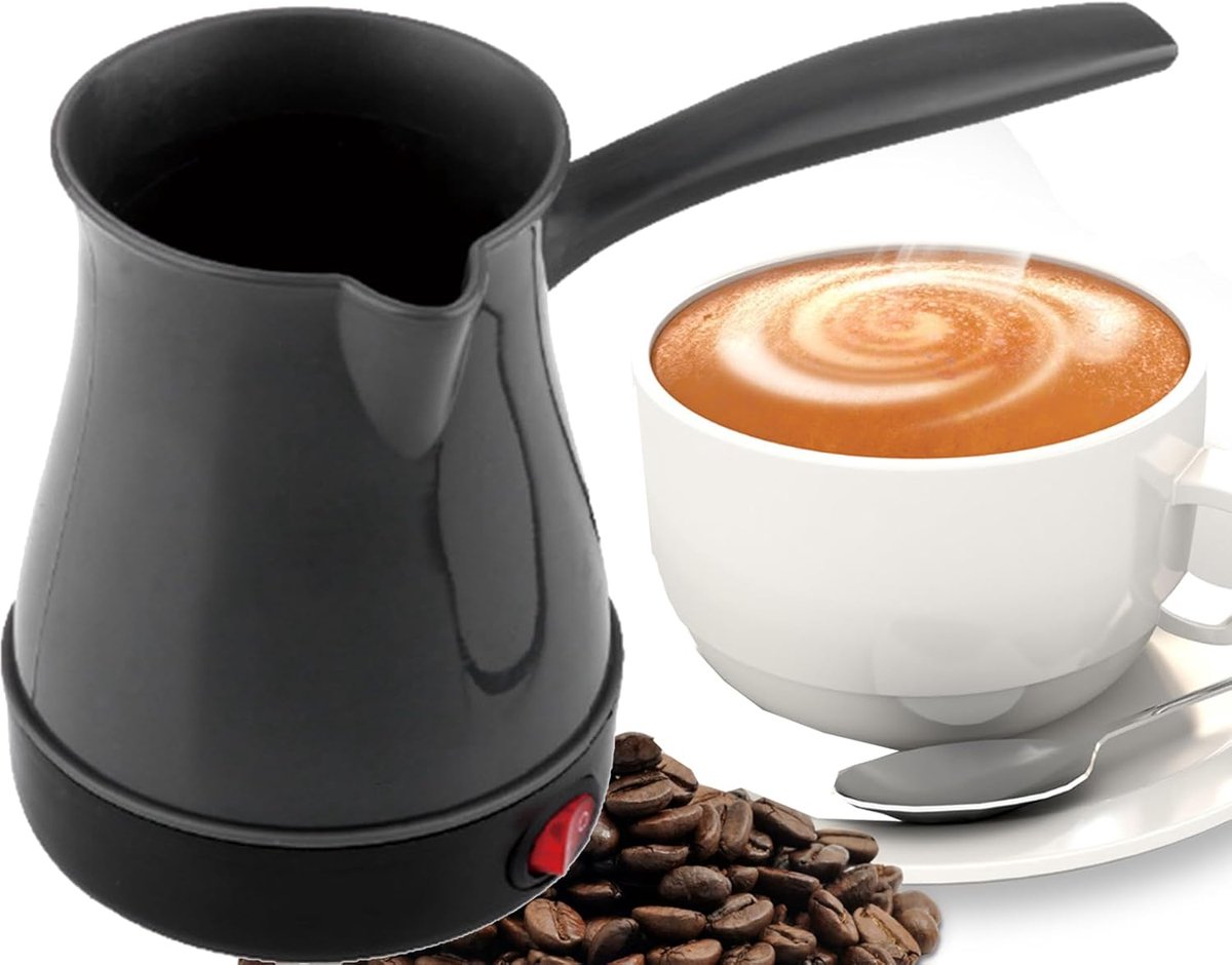 Elektrische Koffiepot - Turkse Koffie - Koffie Zetten - Dubbele Veiligheid - 300 ml - Zwart