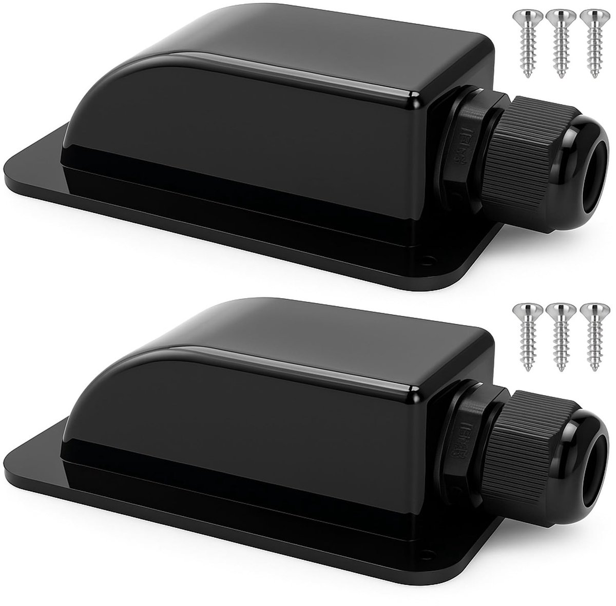 Dailygoods - Waterdichte Kabeldoorvoer - Kabeldoorvoer Wartel - Ideaal voor Zonnepanelen - Zwart - Voorkomt Lekkage - Voor Camper en Boot