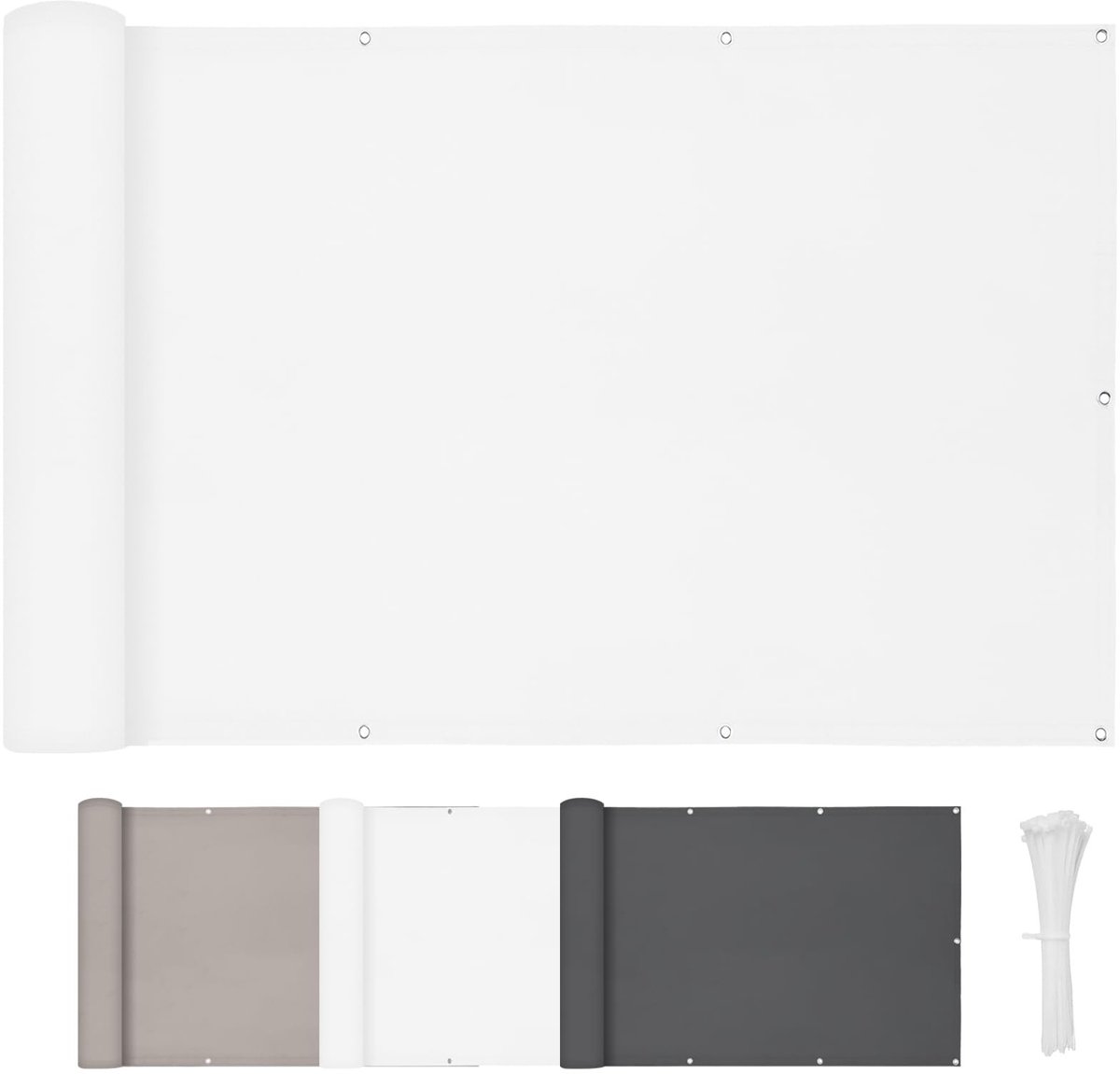 Dailygoods- Balkonscherm 0,9 x 3 m - Waterdicht - Windbestendig - UV-Werend - Privacy Scherm - Polyester 100% - Privacydoek