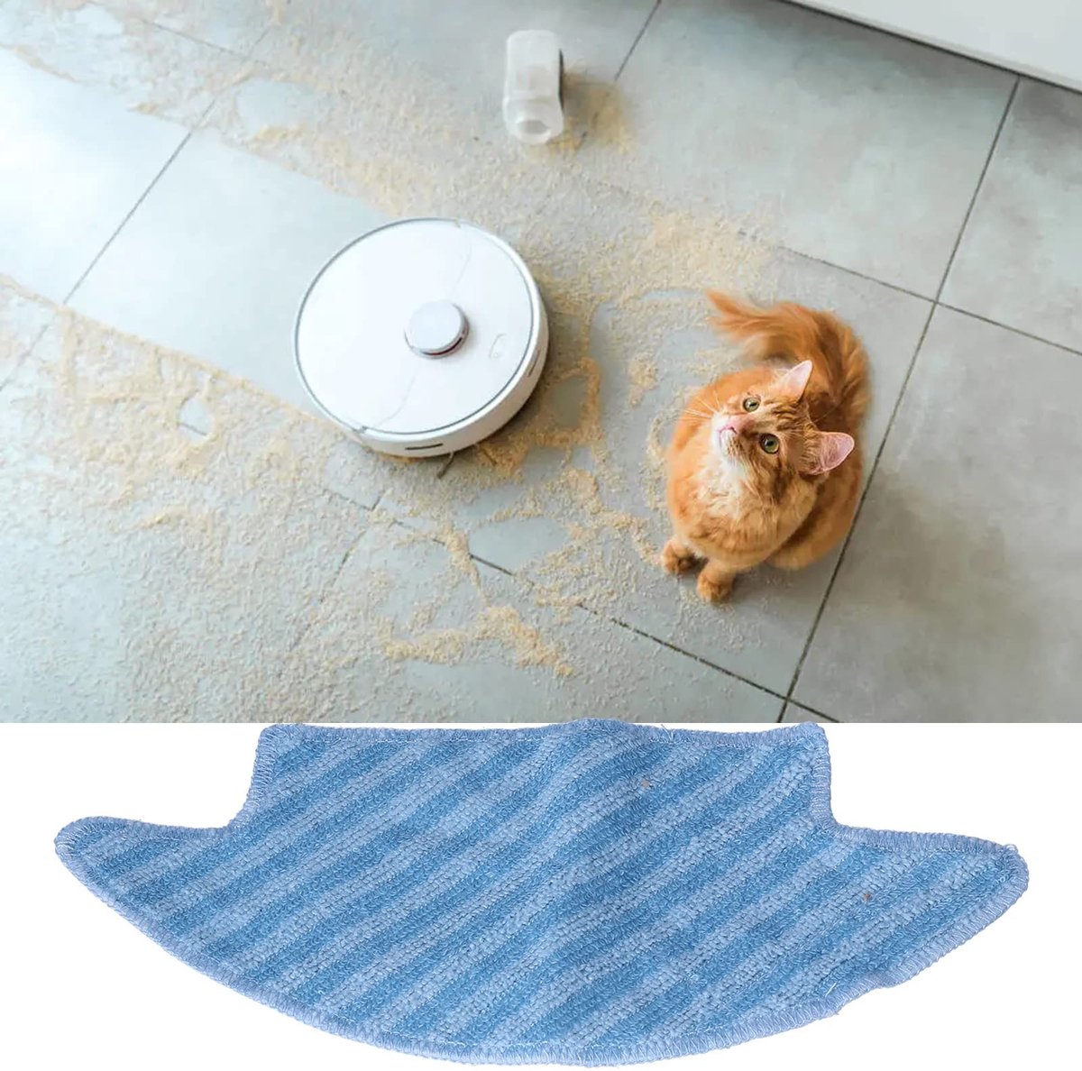 Dailygoods- Mopdoek Sterke Absorptie - 2 Stuks Mop Pads - Effectieve Schoonmaak - Voor Robotstofzuiger - Eenvoudig te Vervangen - Milieuvriendelijk Materiaal - Dweildoek