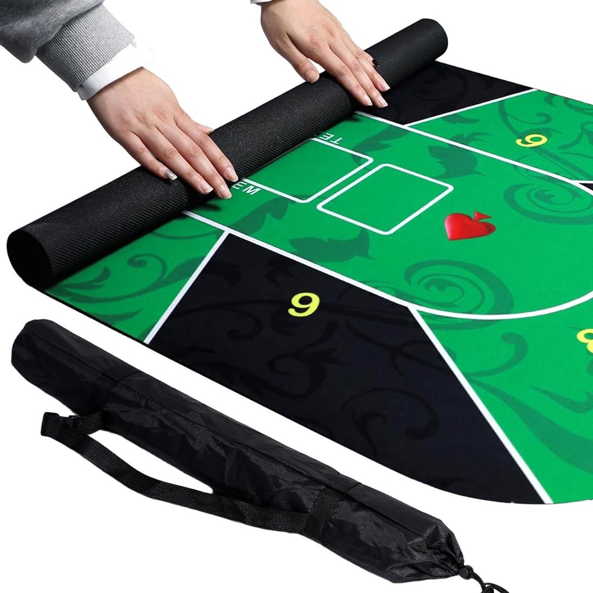 Dailygoods- Speelmat 60 x 120 cm - Opbergtas - Slijtvast - Multizone-indelingen - Professionele aanpassing - Betrouwbare ondersteuning - Pokertafelmat