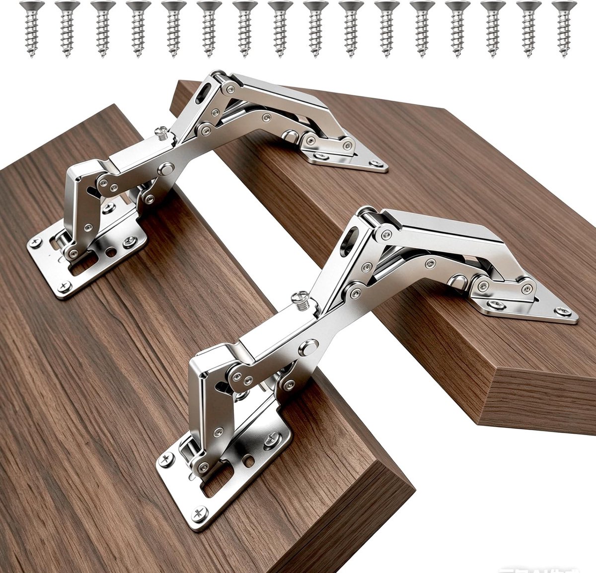 Dailygoods - 2 Stuks Keukenkastscharnieren voor Kastdeuren Softclose, 170° Geen Voorboren Kastscharnier Softclose, Breedhoekscharnier, Verstelbare Kastdeurscharnieren voor Keuken, Badkamermeubels