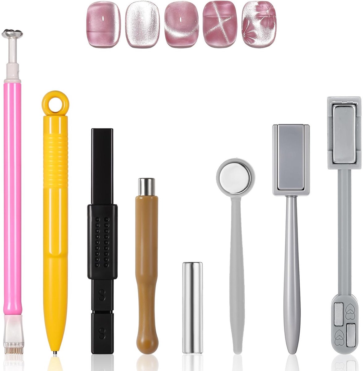 Dailygoods- Nail-Art Gereedschap 8 Stuks - Magneetstift/Magneetstick - DIY 3D Cat Eye - Magnetische Pen - UV Gel Polish - Kunststof/Magneet - Nageltools