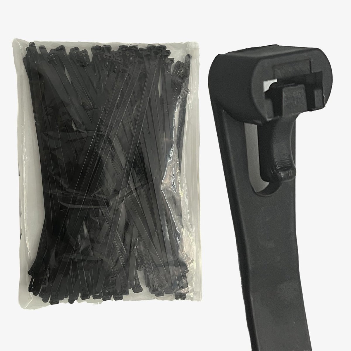 Dailygoods- Kabelbinders Herbruikbaar - Tie Wraps 300 mm - Zwart - 60 Stuks - UV-bestendig - Treksterkte 22 kg
