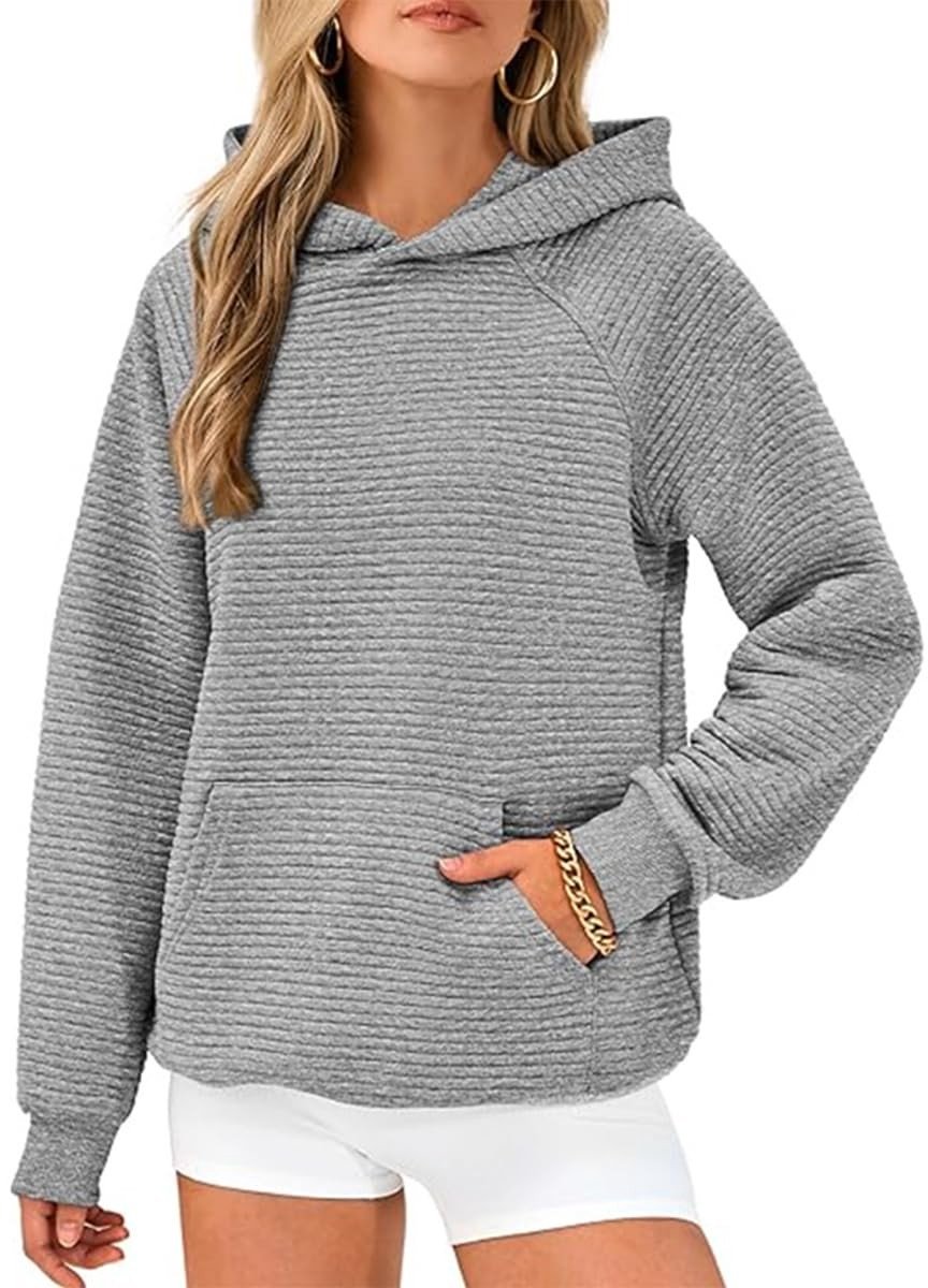 Dailygoods- Hoodie Dames Oversized - Casual Trui met Capuchon - Korte Mouwen - Zakken - Superzachte Stof - Perfect voor Herfst/Winter