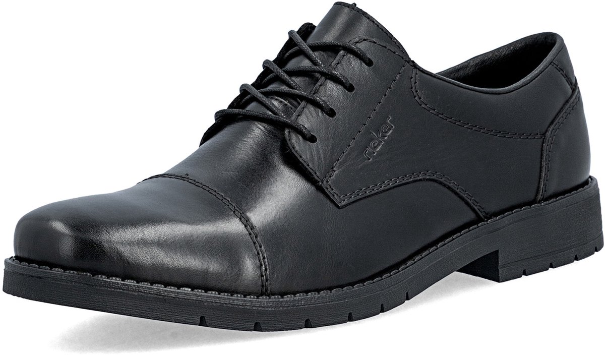 Rieker Heren Veterschoen Leren Halfschoen 13901-00 Black