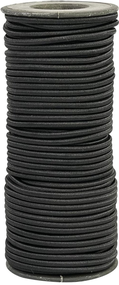 Dailygoods- Elastisch Touw 3 mm x 30 m - Rubber Koord - Spankabel - Bevestigingskoord - Weerbestendig - Flexibel en Duurzaam