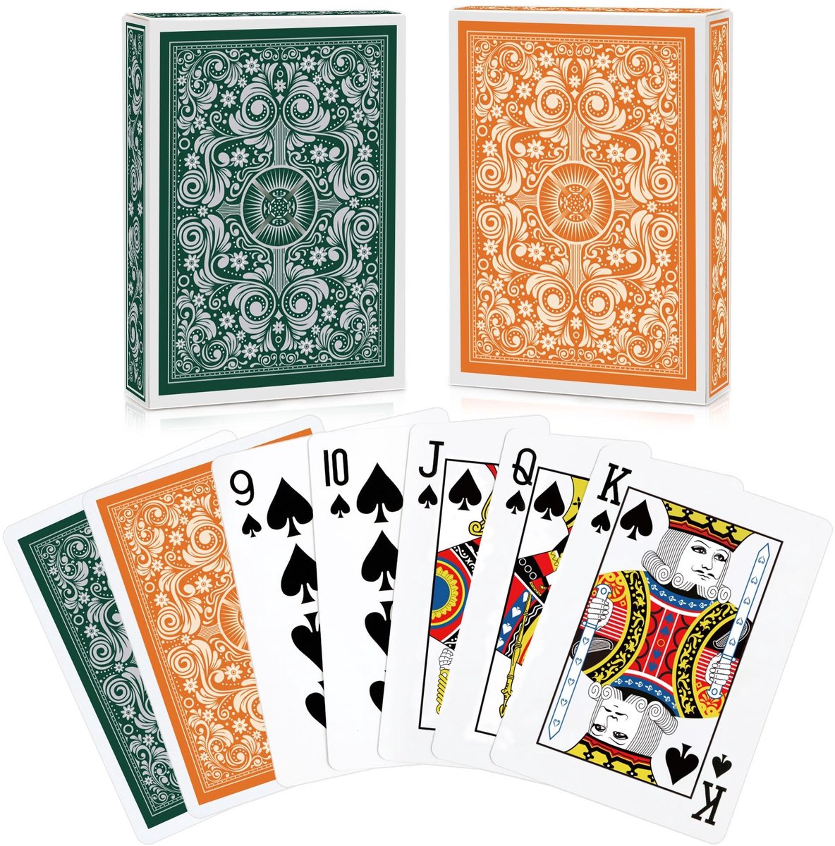 Dailygoods- Pokerkaarten Set van 2 - Speelkaarten Volwassenen - Professionele Standaard - Index Speelkaarten - Geschikt voor Kaartspellen - Hoge Kwaliteit