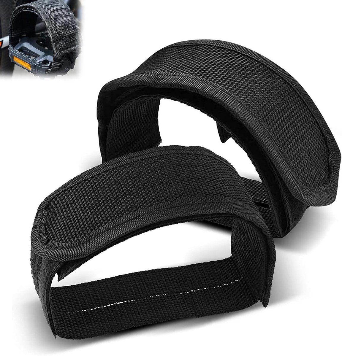 Fiets Pedal Straps Set van 2, Antislip Touwtjes voor Fiets Pedalen, Dubbele Hechting en Voetsteun Clips