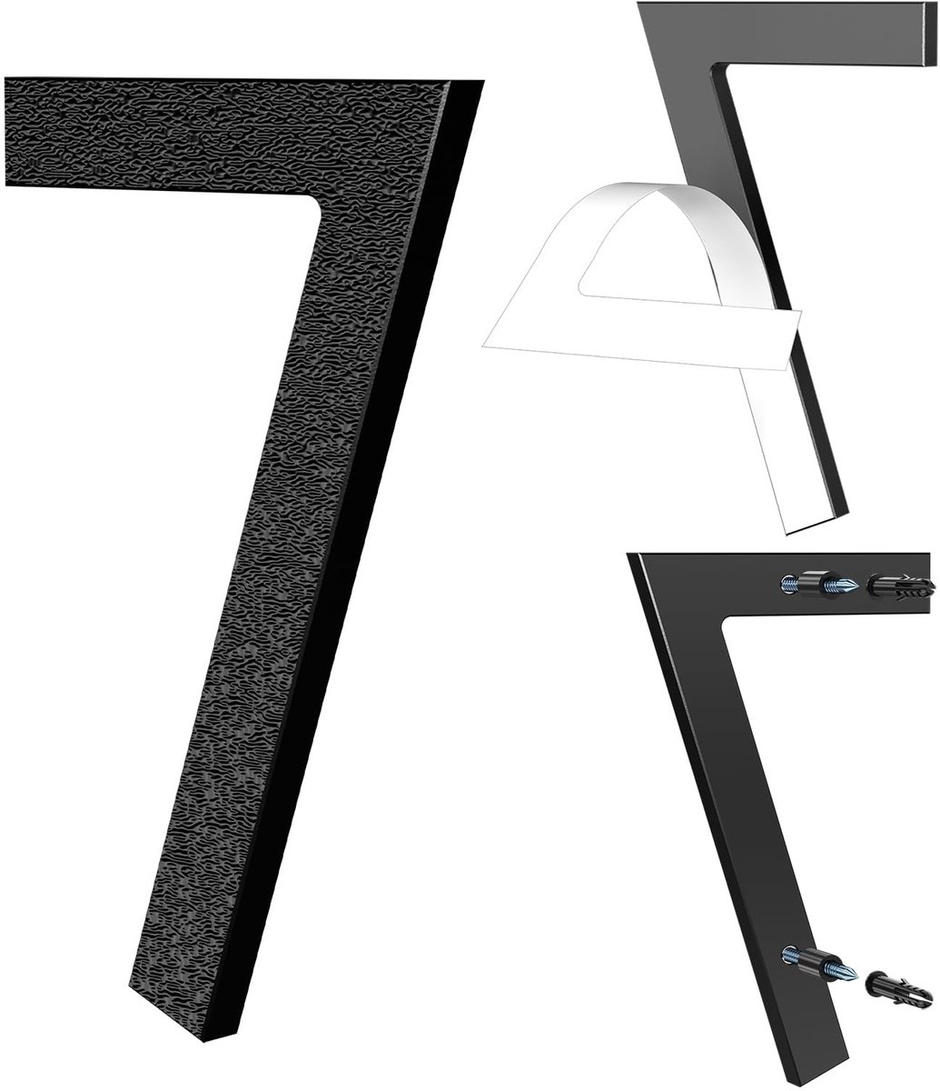 Dailygoods- Huisnummer 15 cm - Zwart - Zelfklevend/Schroefmontage - Modern Ontwerp - Weerbestendig - Uitstekende Zichtbaarheid - Adresplaat