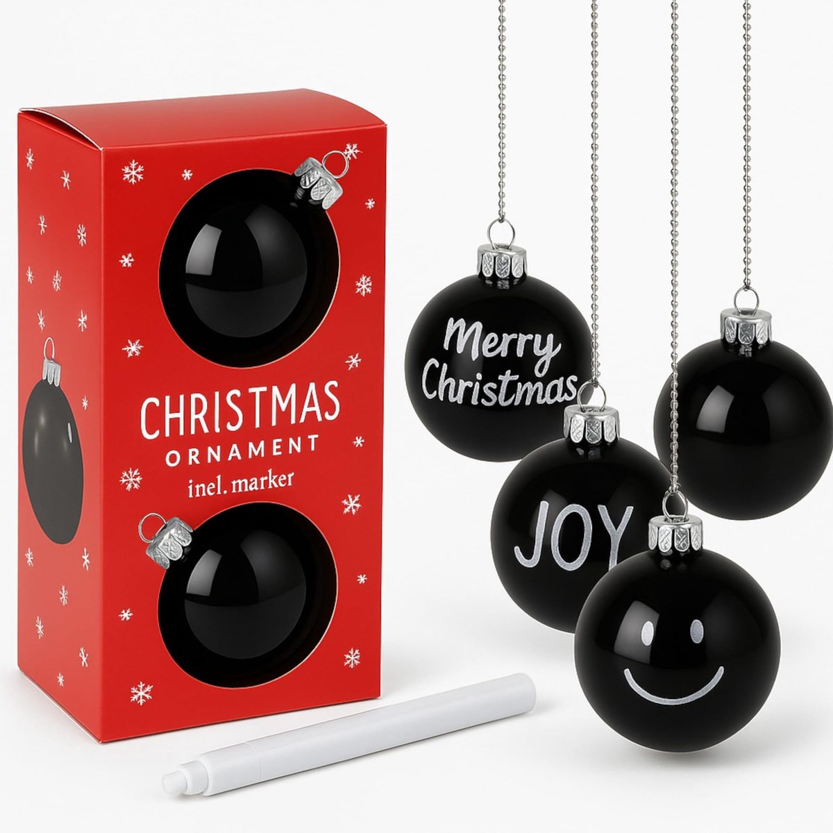 Dailygoods- Kerstballen Set van 6 - Personaliseerbare Kunststof - Ø 6 cm - DIY Decoratie - Kerstversiering - Herinneringen Vastleggen