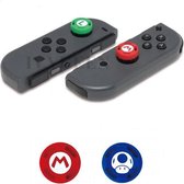 WiseGoods - Nintendo Switch Joystick Grips - Thumb Grips - Joystick Cover - Beschermgrips - Mario - Blauw/Rood