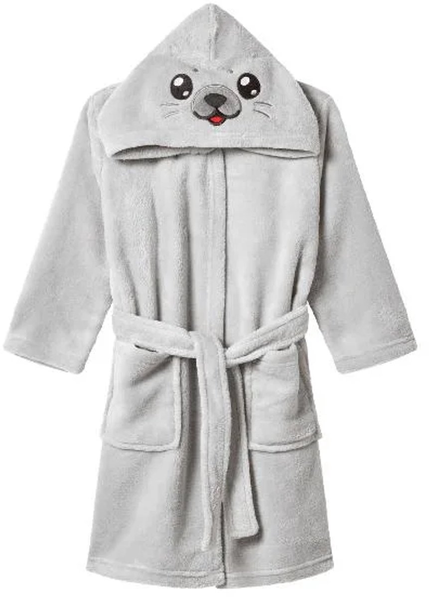 Livarno Kinderbadjas / Grijs / Fleece / Zeehond / Maat 110 /116