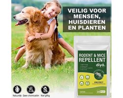 Diyá. Rattenverjager & Muizenverjager - 10 Stuks - Afweermiddel met Natuurlijke Pepermuntolie - Diervriendelijk - Effectief tegen Muizen, Ratten, Spinnen, Kakkerlakken & Ongedierte - Binnen & Buiten